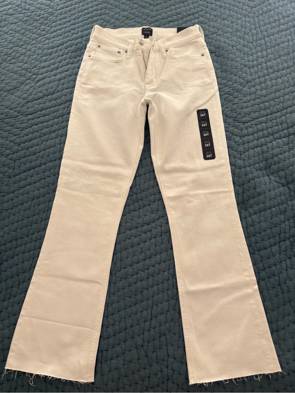 J. Crew Factory White Ankle Crop Flare Jeans